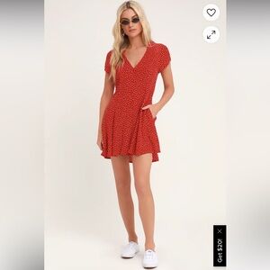 Rollas Milla Red Floral Print Button-Up Mini Dress size XS